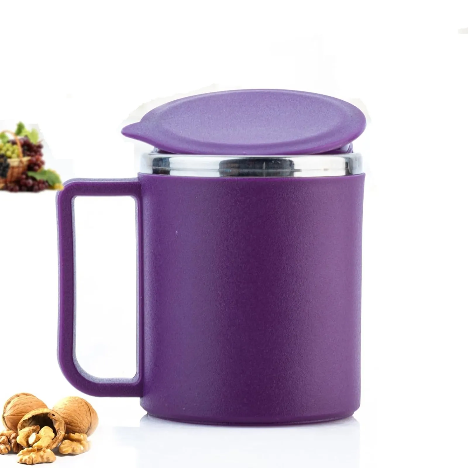 Coffee Mug with Lid Insulated Stainless Steel for Tea Milk Mug Inner Stylist Double Wall Cup for Home Office view 2