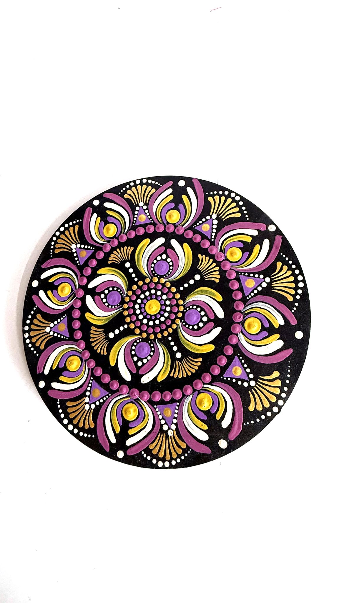 Handcrafted Dot Mandala Wall Decor Plate – Wooden Mandala Art for Home Decor & Gifting