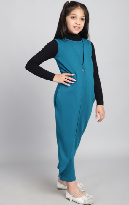 Girls Cotton Basic Jumpsuit view 2
