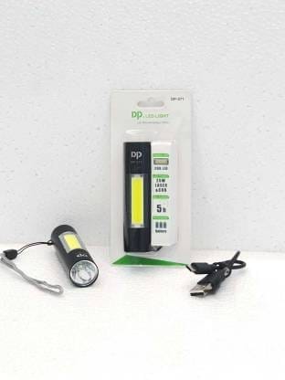 DP 571 RECHARGEABLE LED METAL TORCH Torch (Black, 9 cm, Rechargeable) view 2