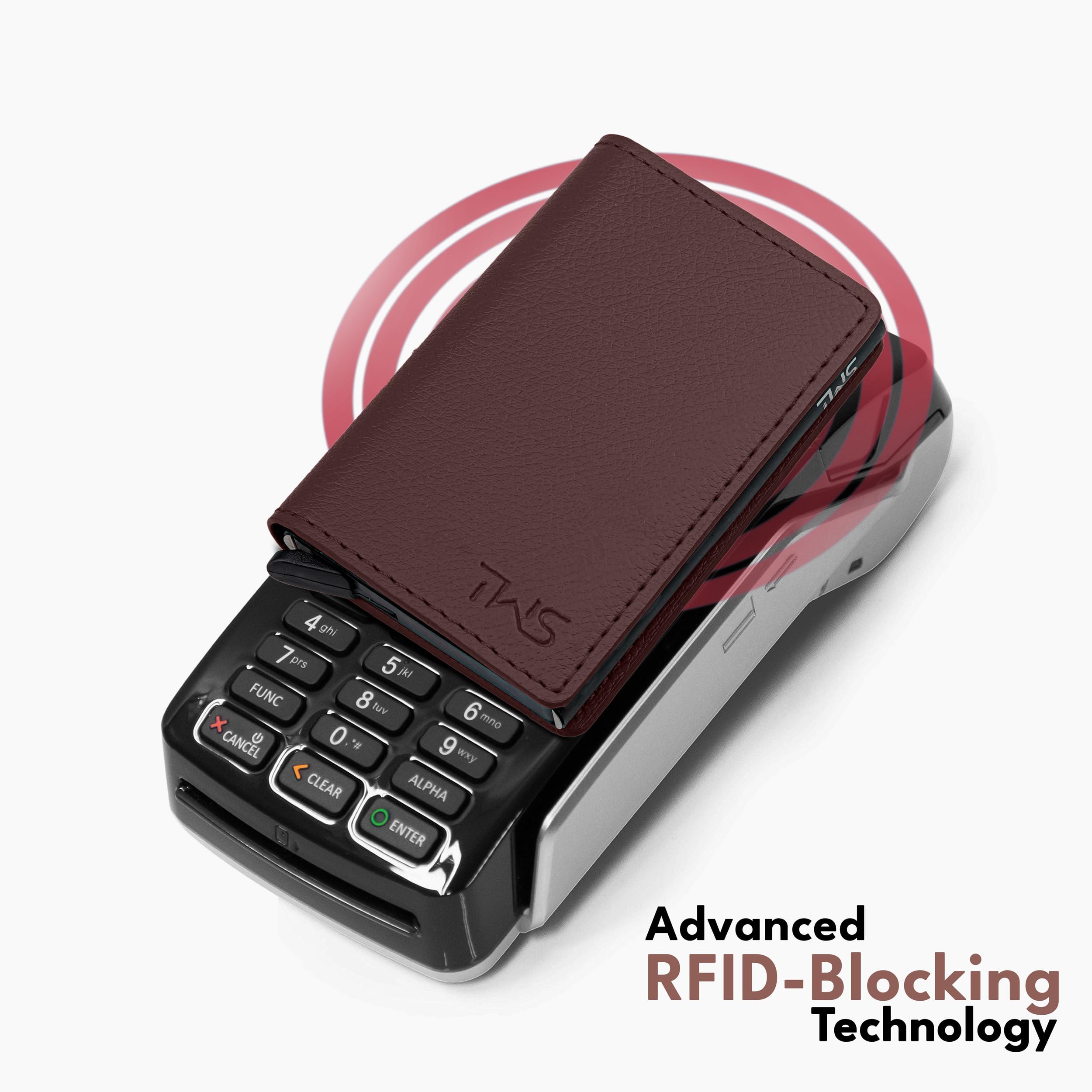 The Wallet Store Vivid Vault RFID Protected Metal Cardholder - Brown view 2