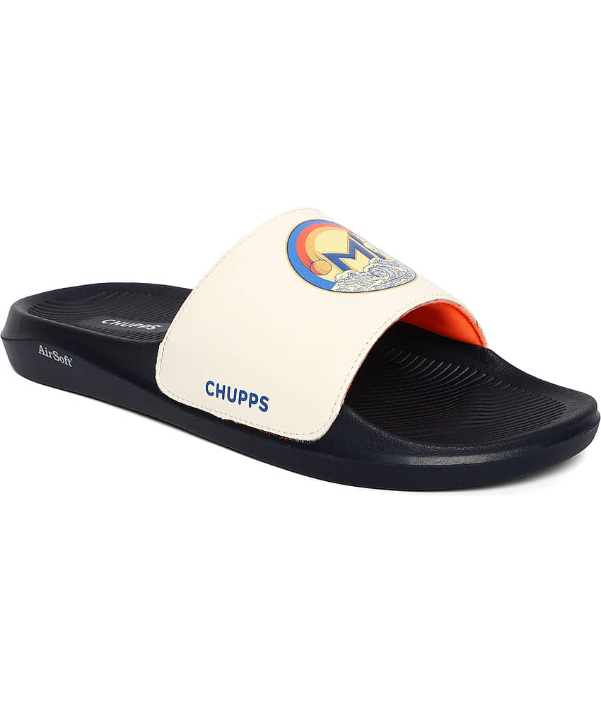 CHUPPS White Men's Slide Flip Flop view 2