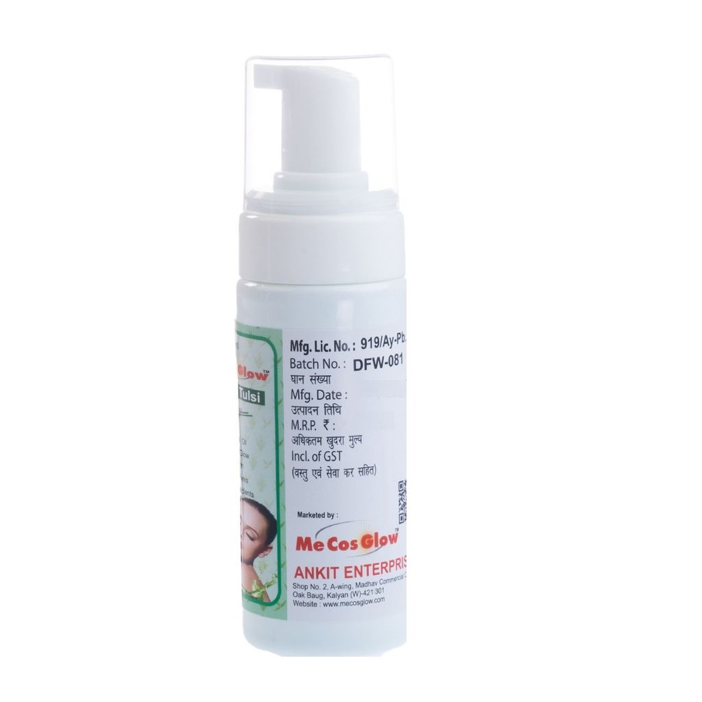 Me Cos Glow Neem Tulsi Face Wash - Purifying Cleanser for Acne-Prone Skin, Natural Antioxidants & Herbal Formula - 150ml view 2