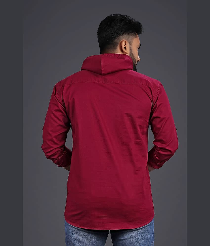 Nofilter 100% Cotton Regular Fit Dyed Full Sleeves Men's Casual Shirt - Maroon ( Pack of 1 ) view 2