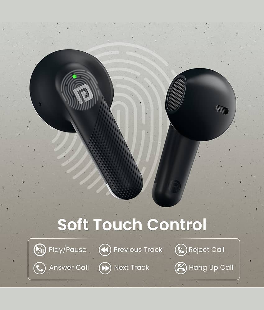 Portronics In-the-ear Bluetooth Headset with Upto 30h Talktime True Wireless - Black view 2
