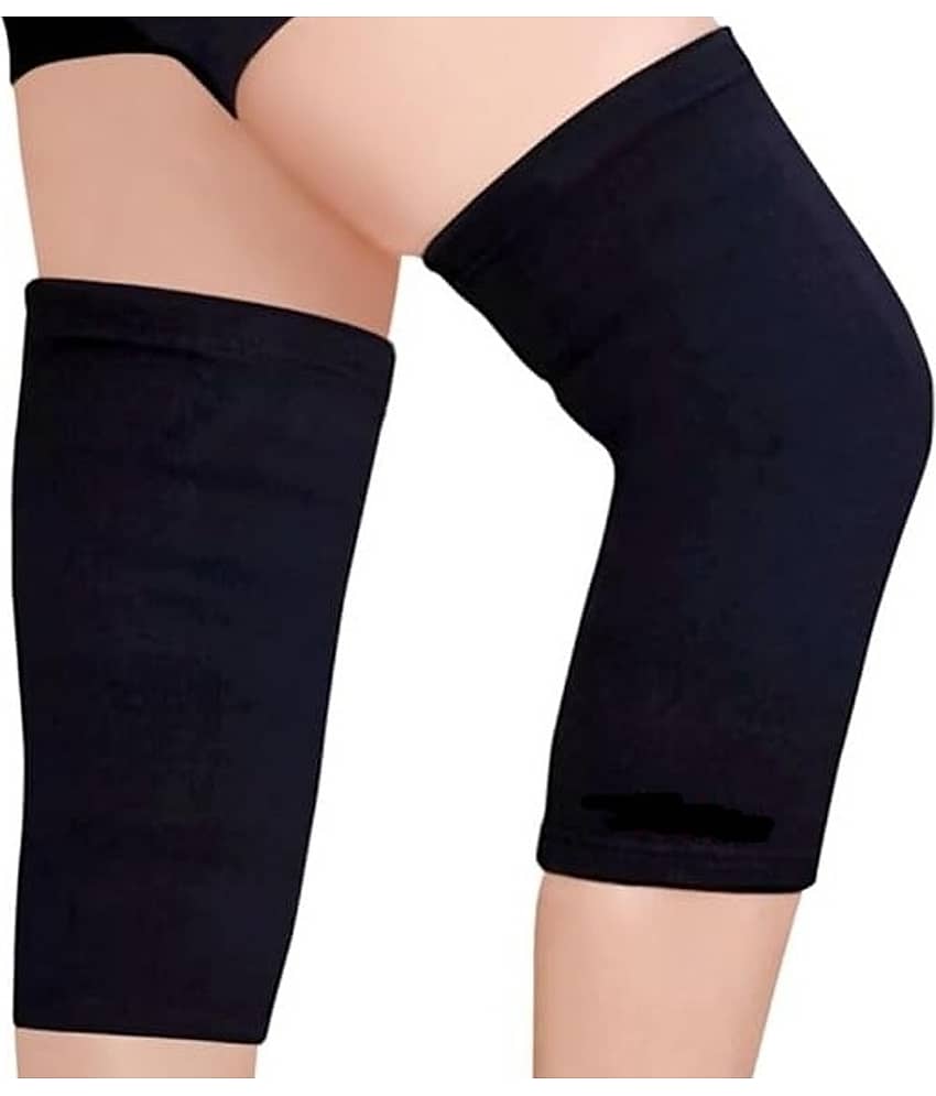 Black Stretchable Knee Cap Large Size Knee Cap Support Brace for Sports | Gym | Running | Arthritis | Joint Pain Relief | and Protection for Men and Women -1 Pair - Black