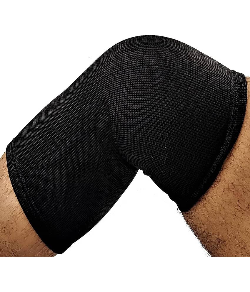 Black Stretchable Knee Cap Large Size Knee Cap Support Brace for Sports | Gym | Running | Arthritis | Joint Pain Relief | and Protection for Men and Women -1 Pair - Black view 2