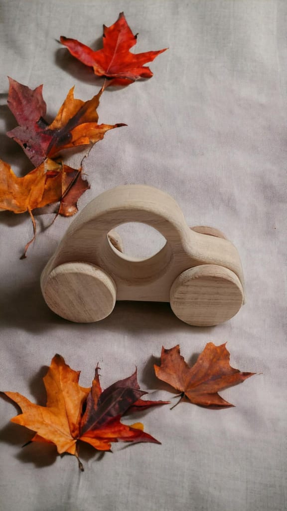 Neemtoys Neem Wooden Pack of 2 Toys Unique Wheel Toys for Growing Toddlers, Car and Duck Shapes, Vehicle Pull Along Toddlers Toy for Babies (Brown) view 2