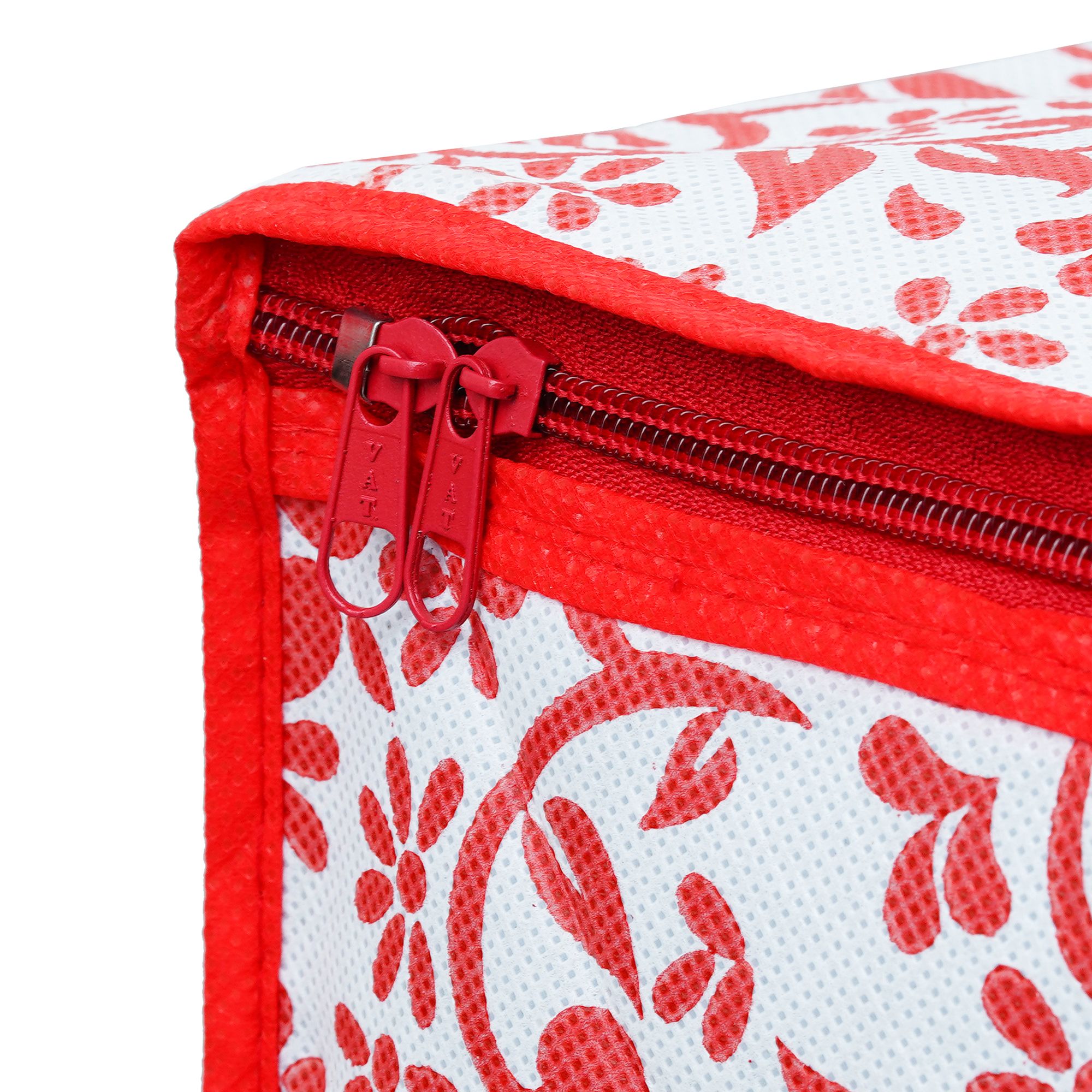 Pack of 2 Floral Print Foldable Wardrobe Storage Organizer Cloth Cover with Transparent Window view 2