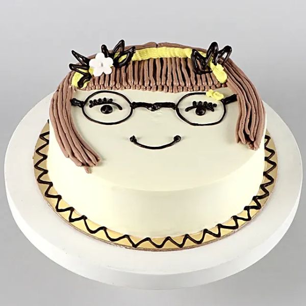 Cute Girl Chocolate Cake 1 Kg view 2