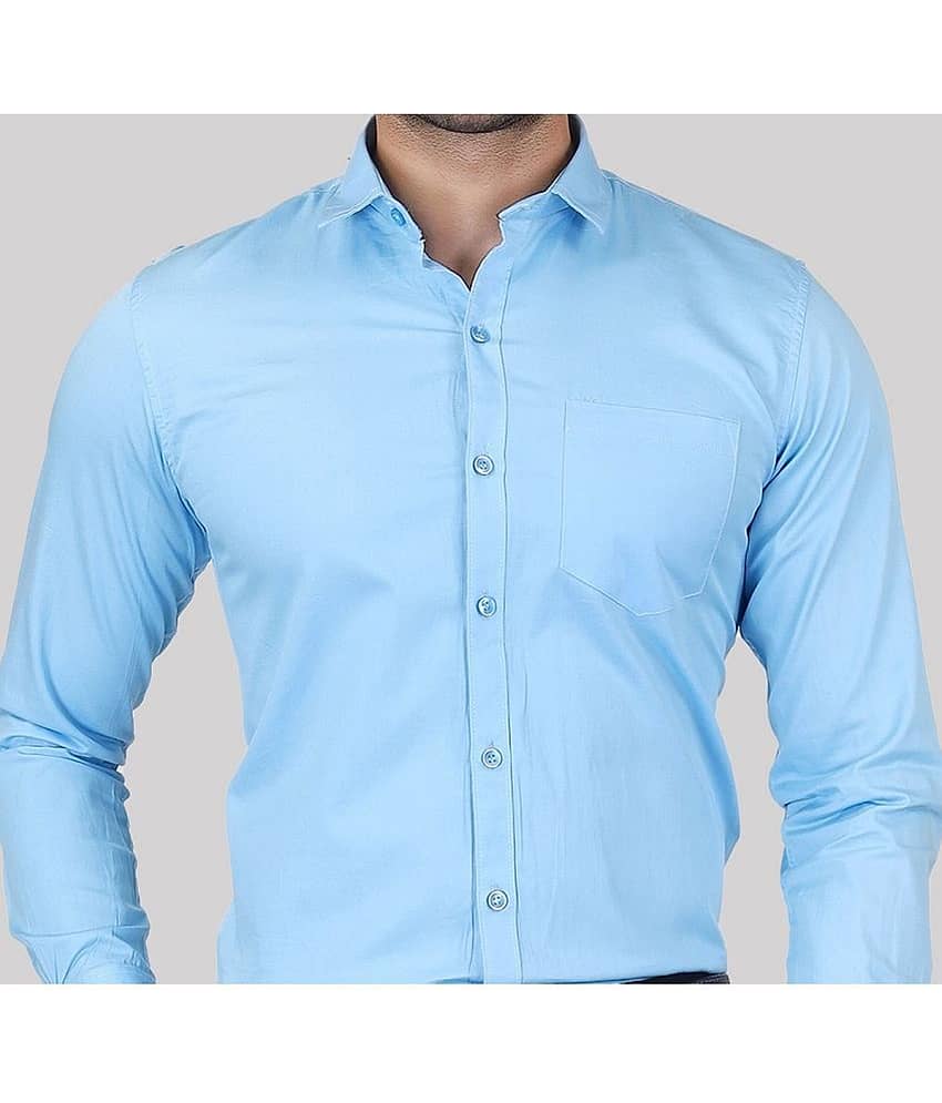 Makhanchor - Blue Cotton Regular Fit Men's Formal Shirt ( Pack of 1 ) view 2