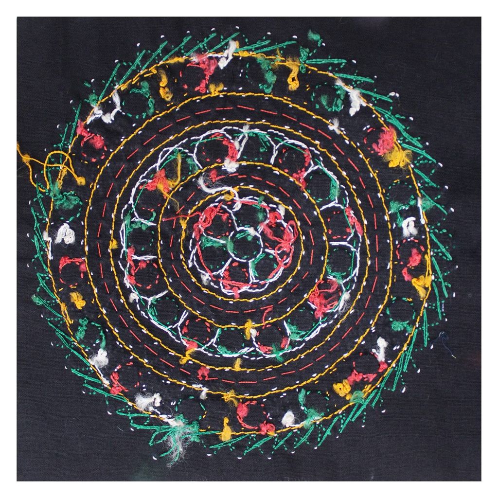 Garvi Gurjari (A Gujarat Govt Enterprise) Cotton Multicolor Hand Embroidered Patch with Mirror Work(GGCMEP57) view 2