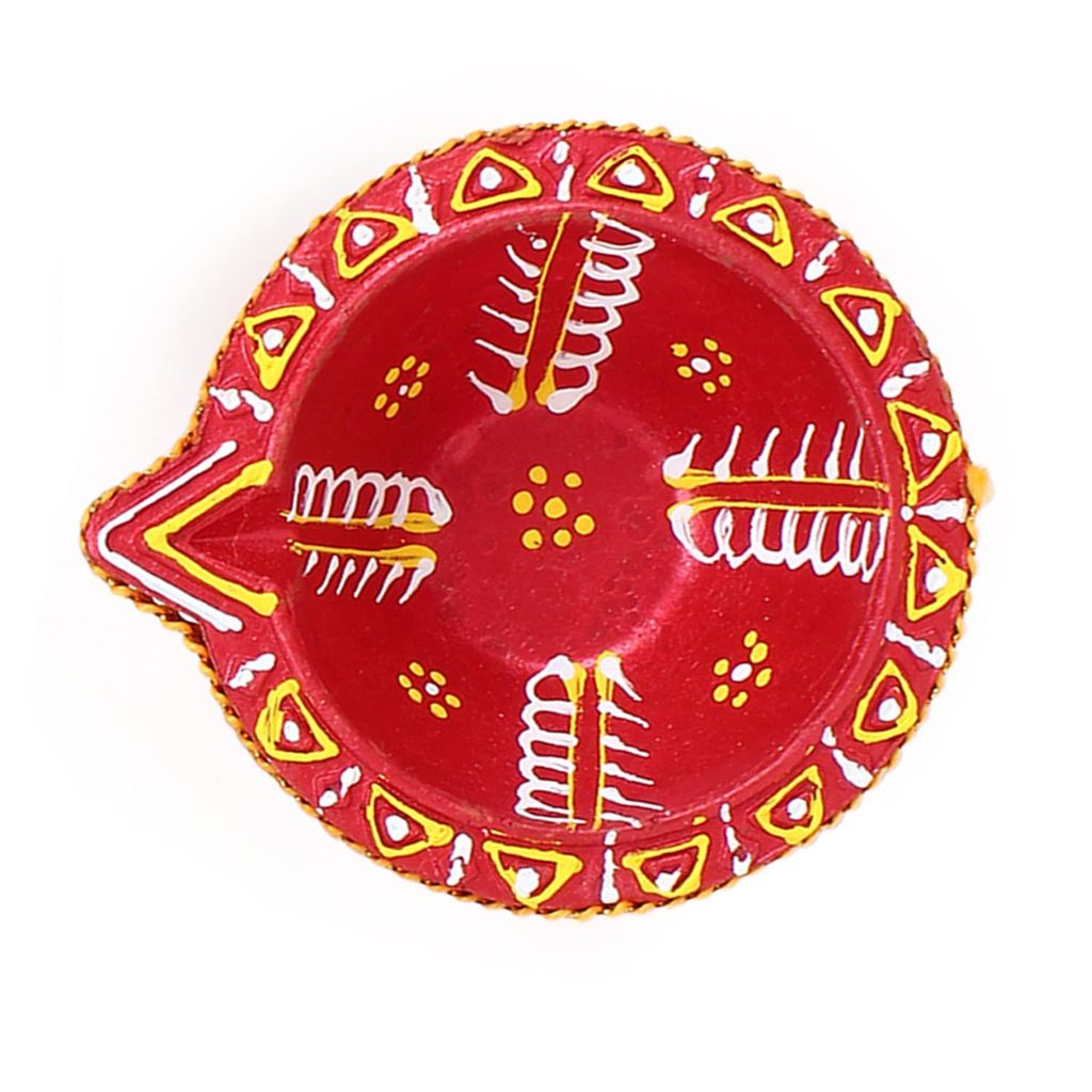 Mitti ke Decorative Diye - 12 Pcs (Can Filled up by Any Oil) view 2