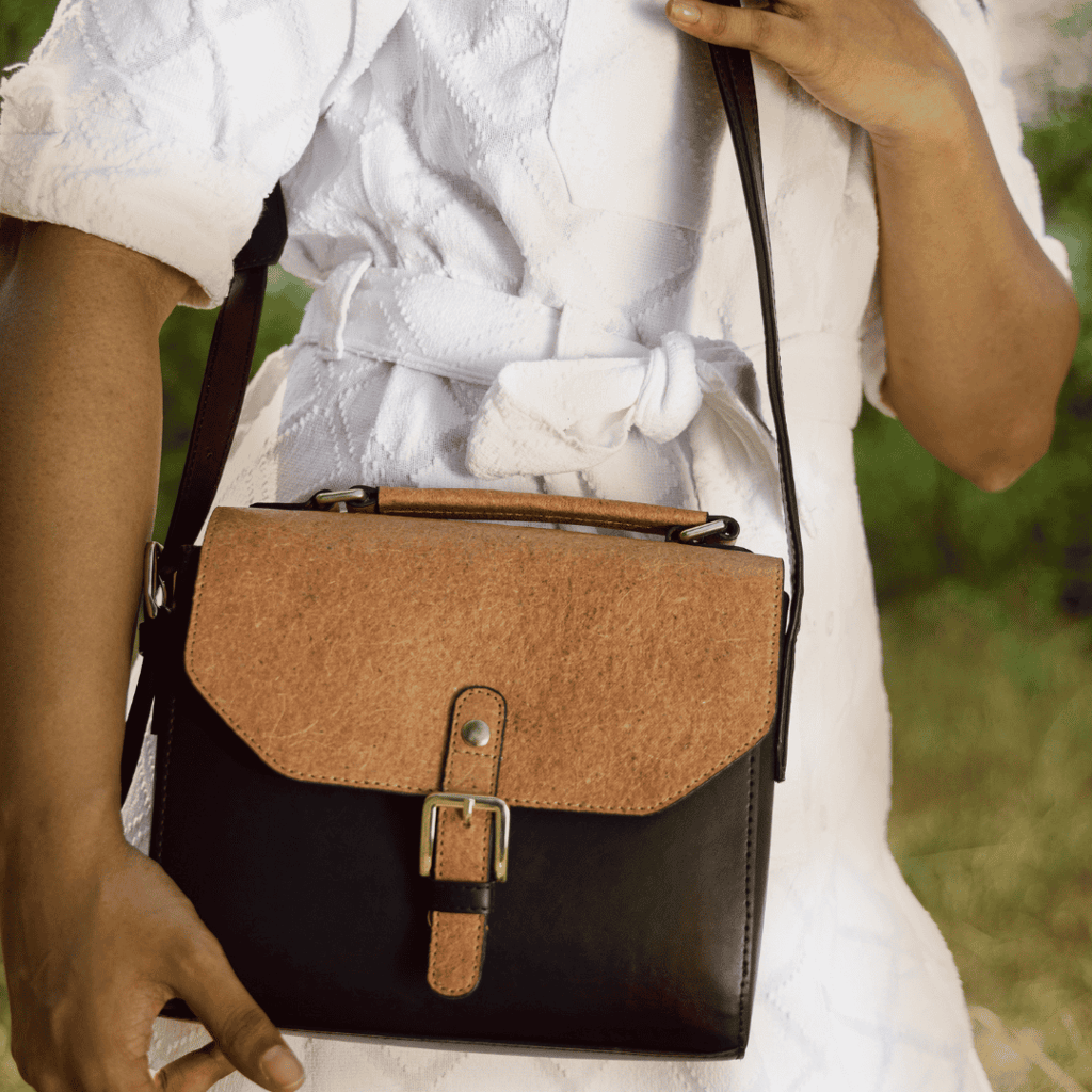 Juniper Vegan Leather Sling Bag - Black view 2