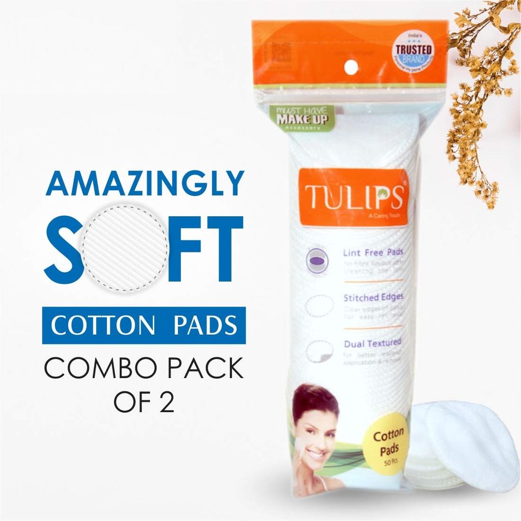 Round Facial Cotton Pads in a Ziplock Bag (Pack of 2) 100 pcs; Made from 100% Pure Soft Cotton, Best for Applying & Removing Makeup, safe for sensitive Skin view 2
