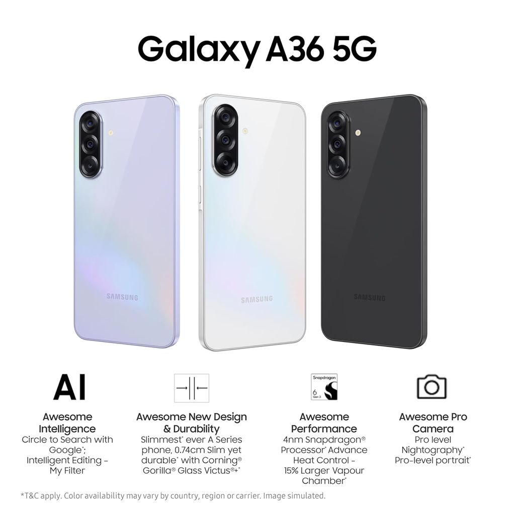Samsung Galaxy A36 5G (8GB/256GB)-Awesome Lavender view 2