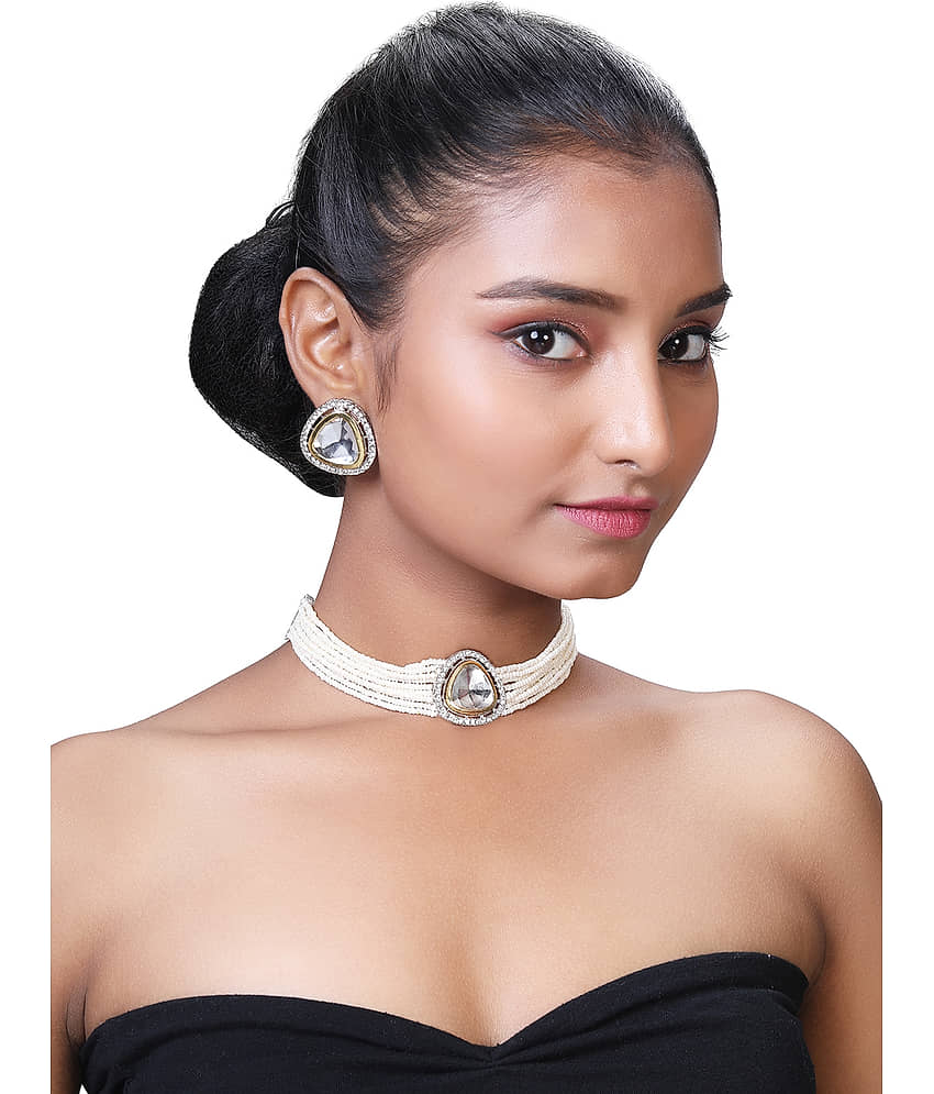 Asmitta Jewellery Golden Alloy Necklace Set ( Pack of 1 ) view 2