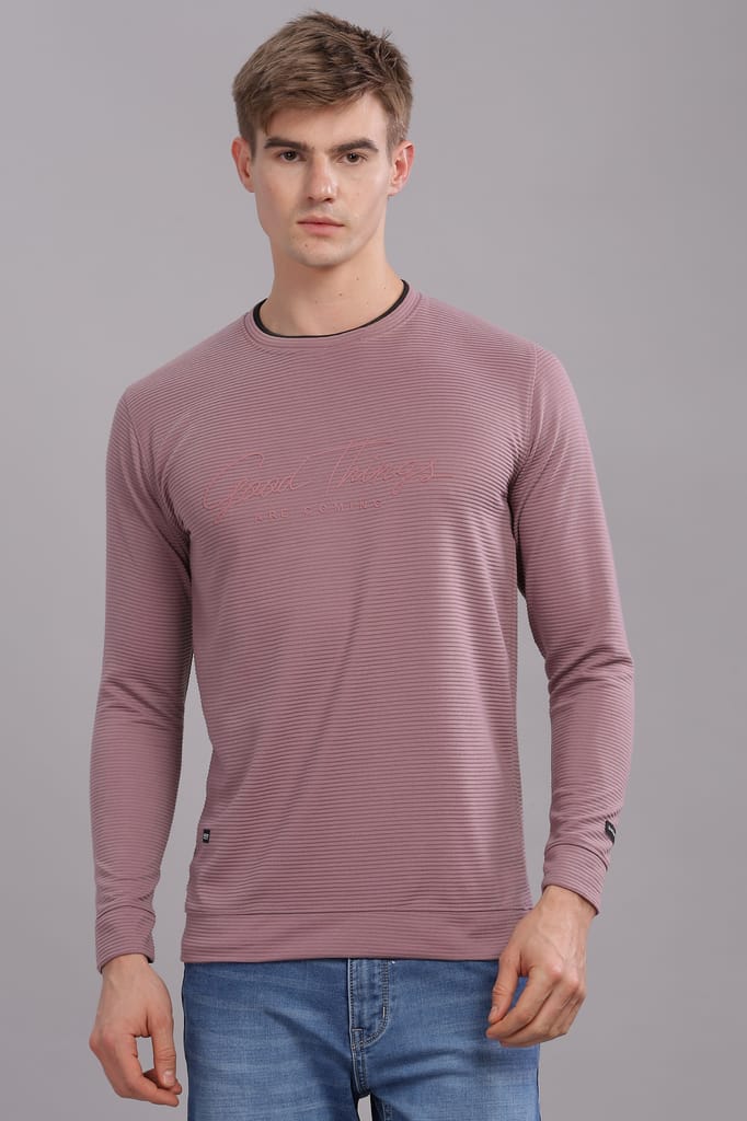 Men Printed Round Neck Poly Cotton Brown T-Shirt view 2