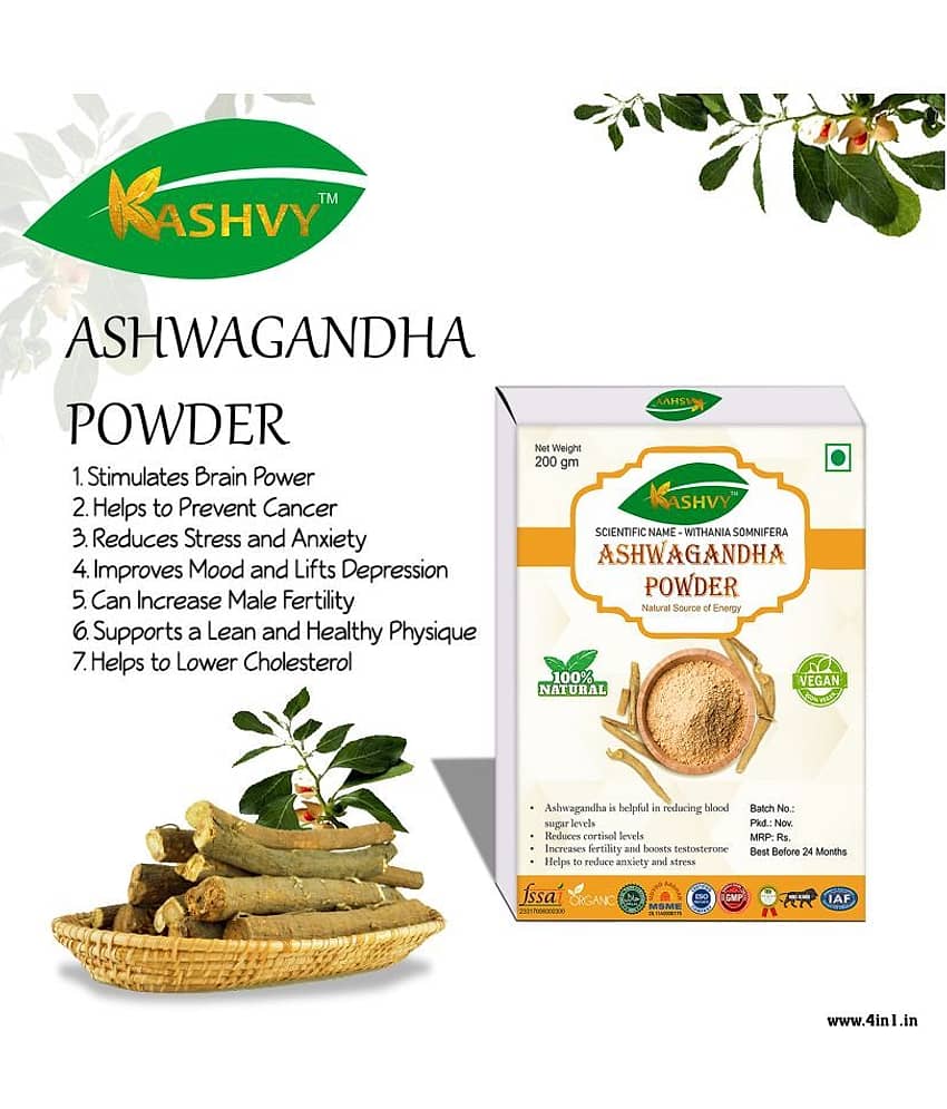 Kashvy Ashwagandha Energy Powder 200 gm Unflavoured view 2