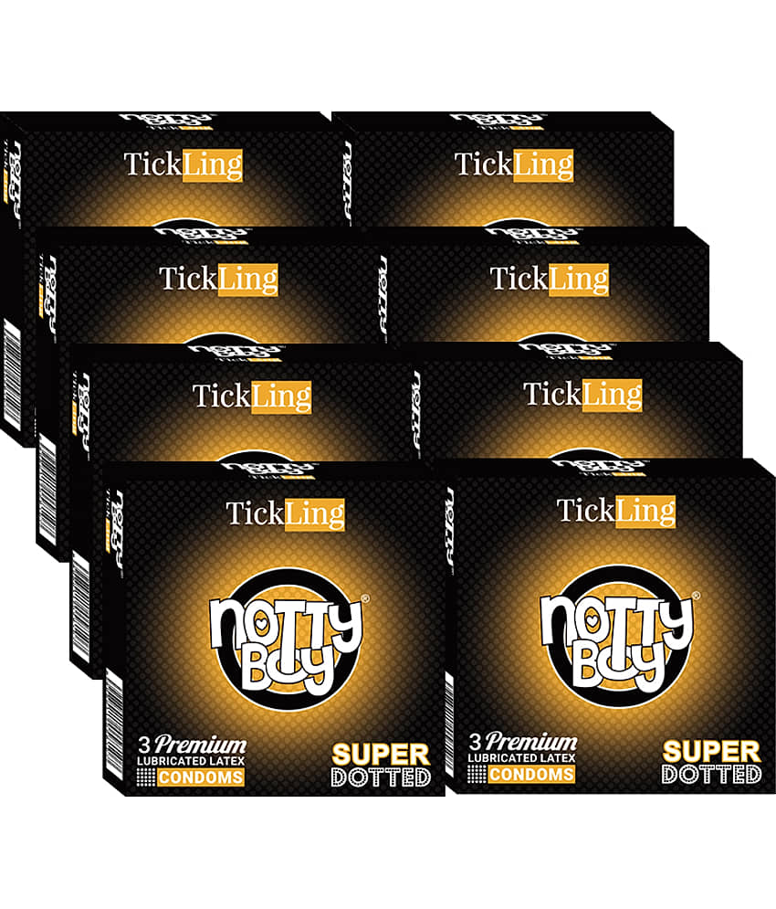 NottyBoy Extra Dotted Tick Ling Condoms Combo Pack - (8 Pack, 24Pcs)