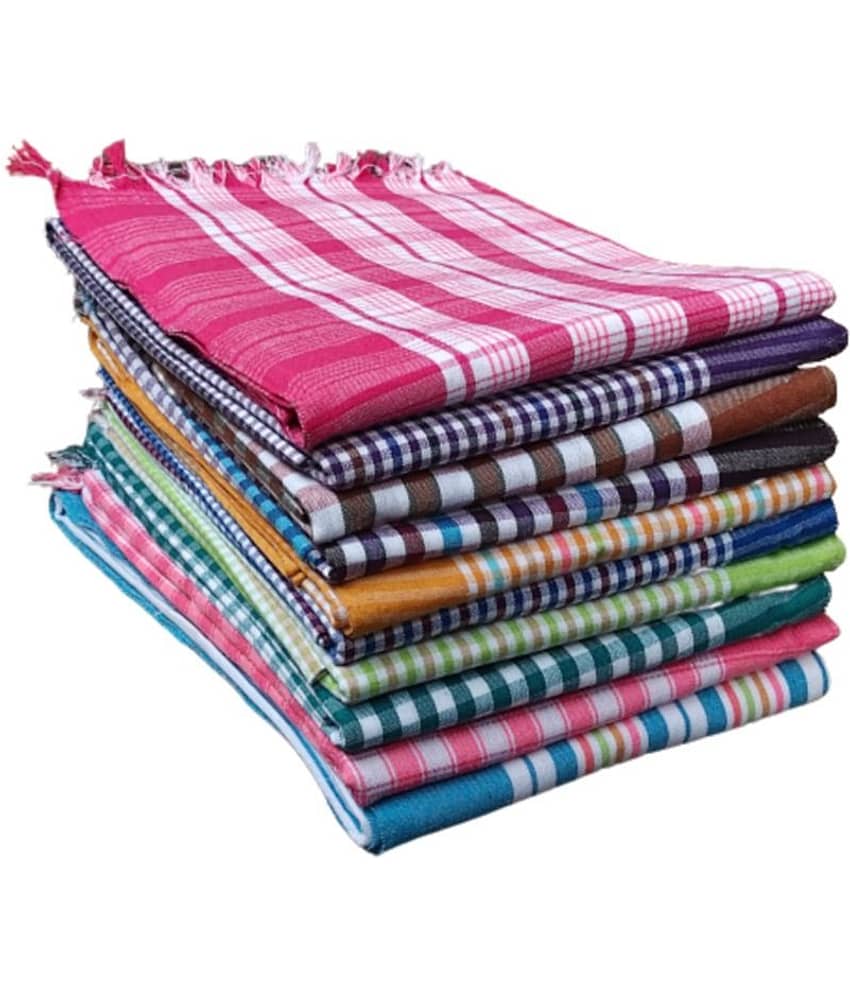 KAKUMANU - Multicolor Cotton Checks Bath Towel (Pack of 3) view 2
