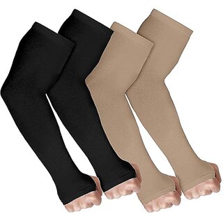 UV Sun Protection Arm Sleeves for Men Women Multicolor pack of 2