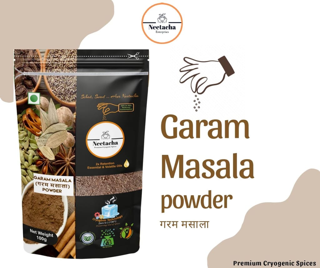 NEETACHA ENTERPRISES LLP Premium Cryogenic Garam Masala I 100g I Natural, Free from Preservatives and Additives | Enhances flavour, taste, and aroma to everyday cooking view 2
