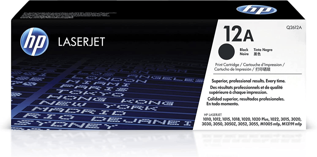 HP 12a Black LaserJet Toner Cartridge (Q2612A) for HP LaserJet 1010, 1012, 1015, 1020, 1022, 3015, 3020, 3030, 3050 Printers view 2