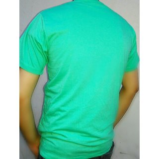 Ansari Creations Mens Green Printed 100% Cotton Round Neck T-Shirt view 2