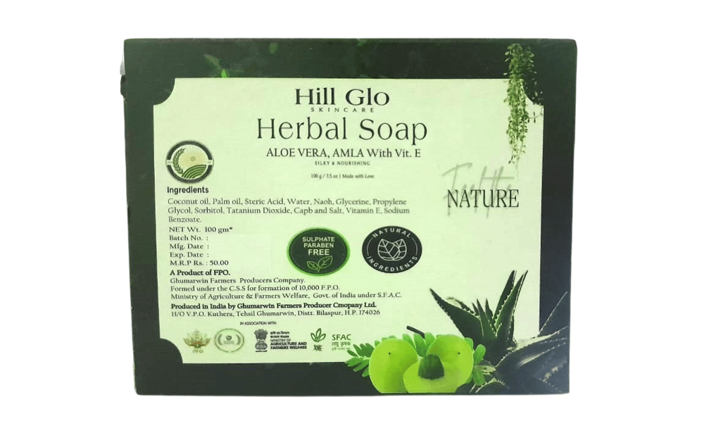 Hill Glo Herbal Soap – Heena amla aloe vera (Pack of 4 x 100g) view 2