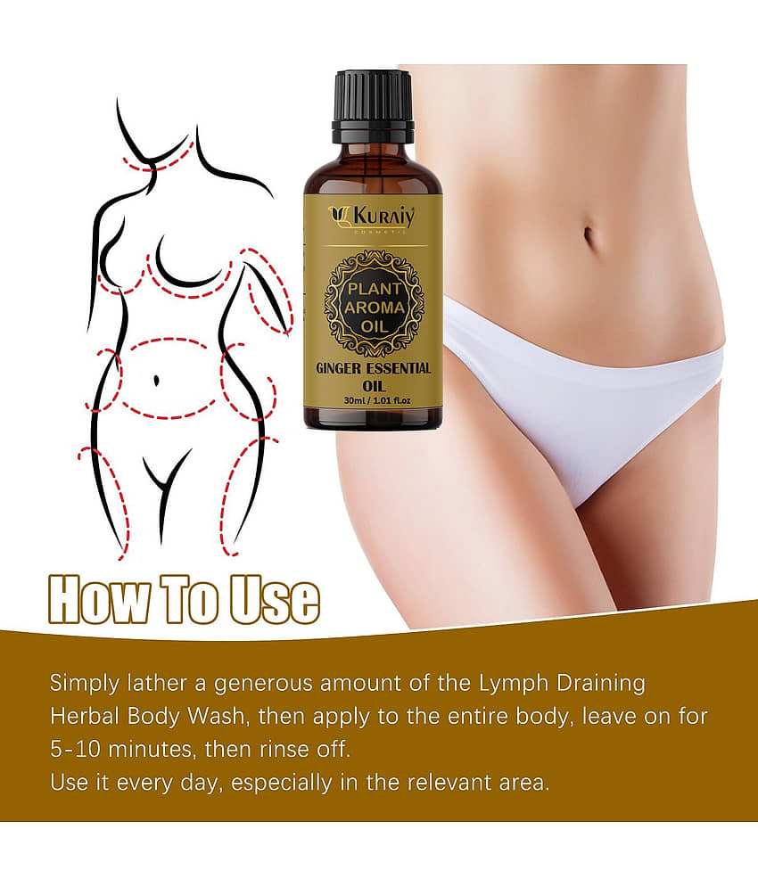 Kuraiy Real Natural Tummy Ginger Oil, For Belly Drainage Ginger Oil For Belly Fat Reduction view 2
