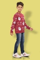 Ninos Dreams Christmas Full Sleeves Boys Sweatshirt With All Over HO HO Print - Maroon view 2