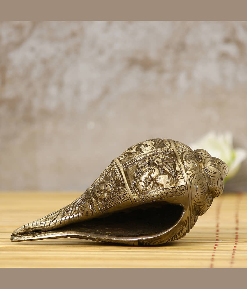 eCraftIndia Gold-Toned Handcrafted Auspicious Lord Ganesha Shankh Showpiece view 2