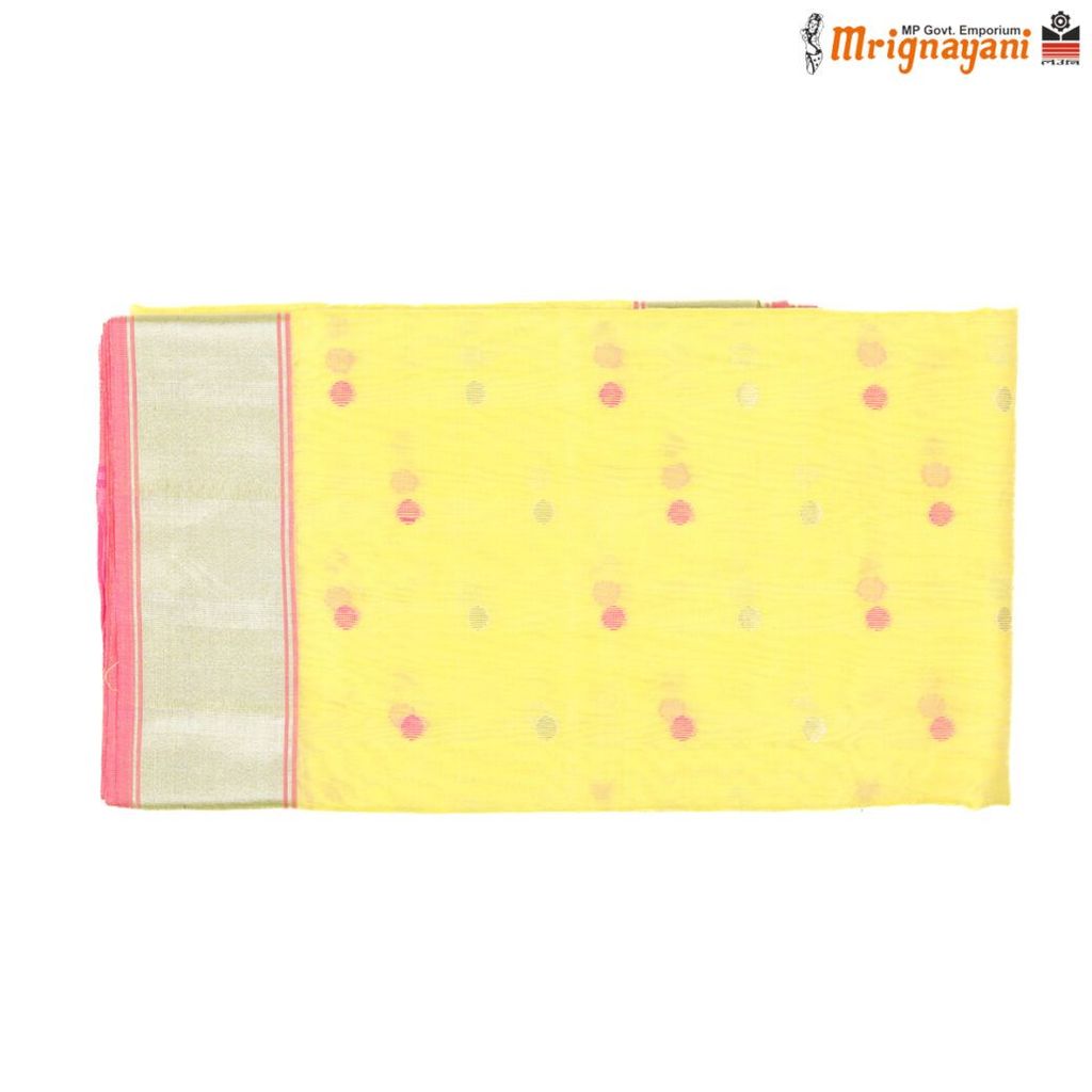 HANDLOOM CHANDERI SILK SAREE WITH BLOUSE (SKU - 1SC109310522, SAREE-1101) view 2