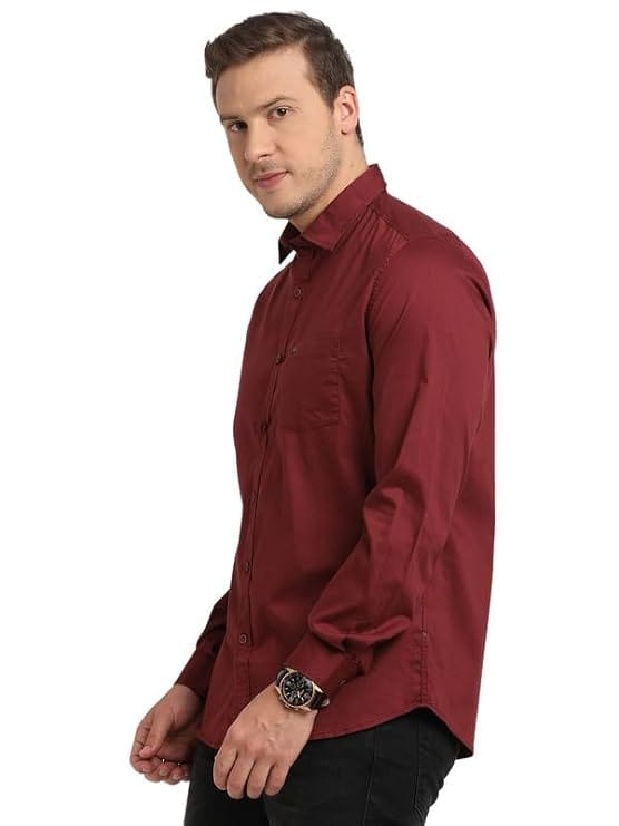 Men's Casual Slim Fit Long Sleeve Button Down Dress Shirt view 2
