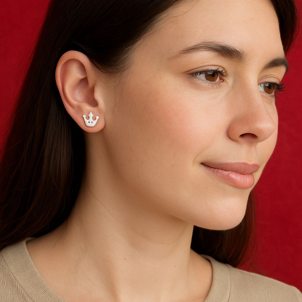 Crown Stud Earrings - Exquisite & Elegant view 2
