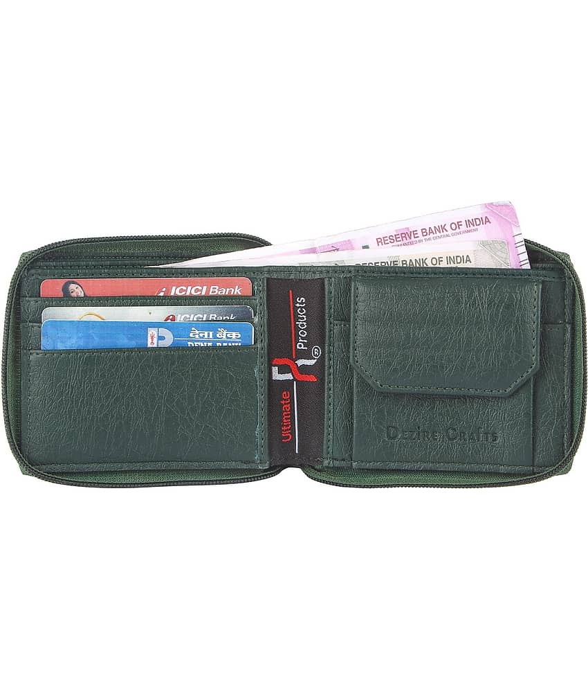 Dezire Crafts PU Printed Men's Regular Wallet With 4 Slots For Card ( Green , Pack of 1 ) view 2