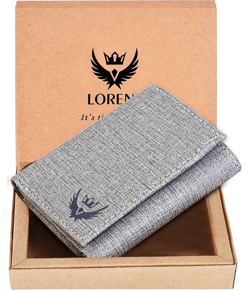 Lorenz PU Solid Men's Three Fold Wallet With 6 Slots For Card ( Dark Grey , Pack of 1 )