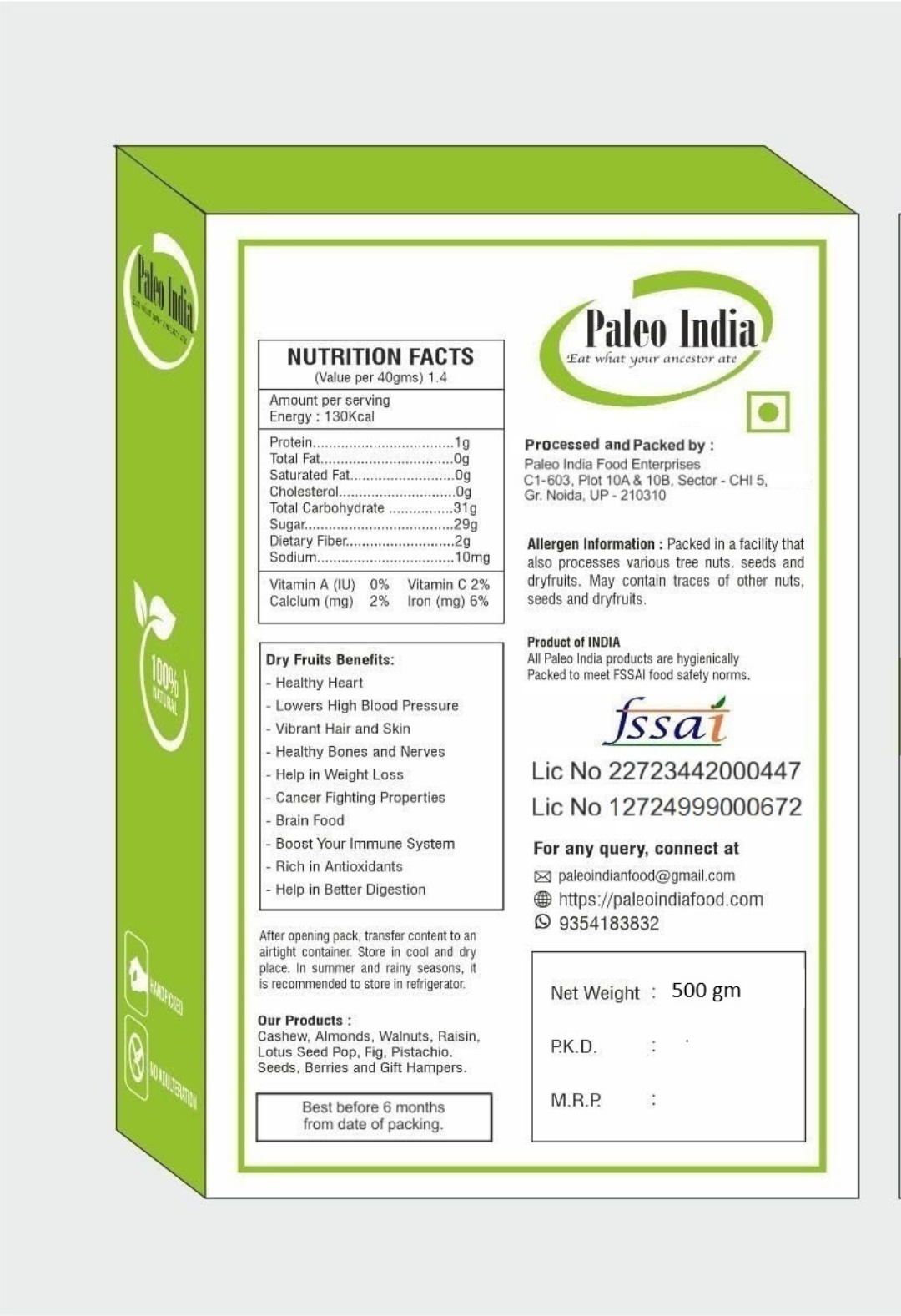 Paleo India 500gm Munakka |Abjosh| Natural & Healthy Dry Fruit | Rich in Iron & Antioxidants | Boosts Immunity Aids Digestion and Improves Skin Health| Raisin with Seeds view 2