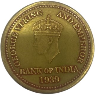 Vintage 5 Rupee 1939 King George VI & Deer Coin