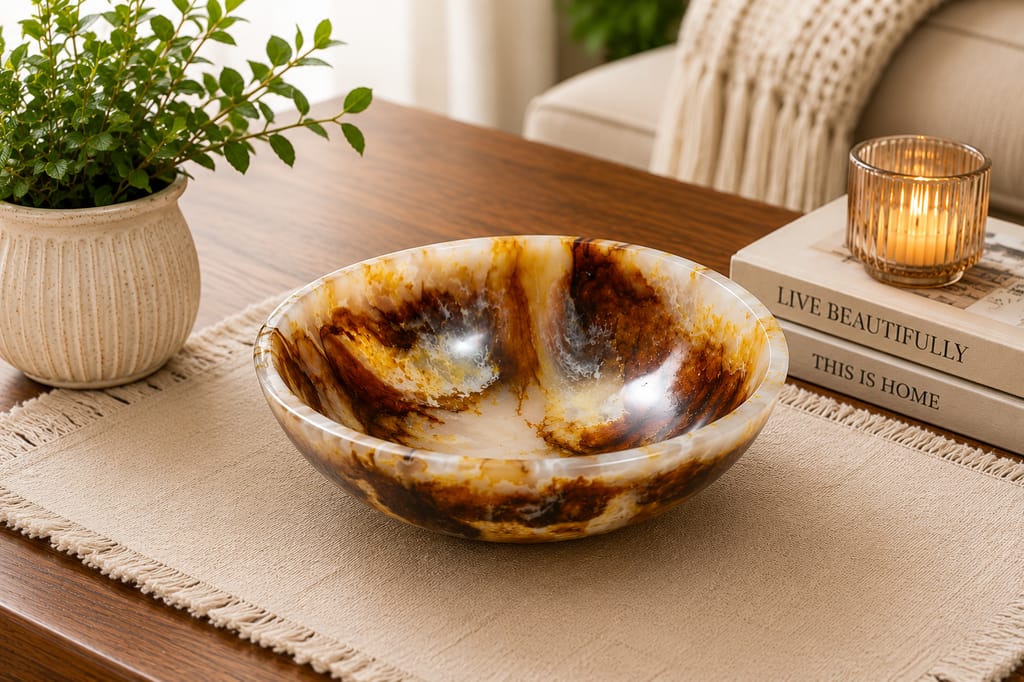 Amber Eclipse Resin Decorative Bowl view 2