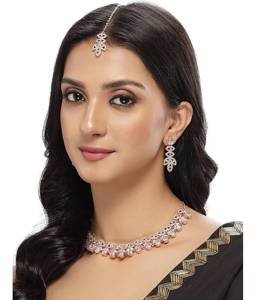 Sukkhi Rose Gold Alloy Necklace Set ( Pack of 1 ) view 2