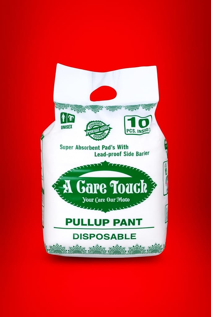 A Care Touch Unisex Adult Diaper Pullups M-L, Odor Lock Anti-Bacterial Leak-Proof Disposable Briefs, Ultra-Thin Design, Maximum Absorbency, Hypoallergenic, Pack of 1 for Seniors & Adults