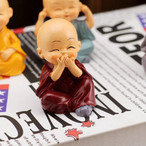 Baby Buddha 4Pc And Ahowpiece Used For House, Office, And Official Decoration's Monk Set view 2