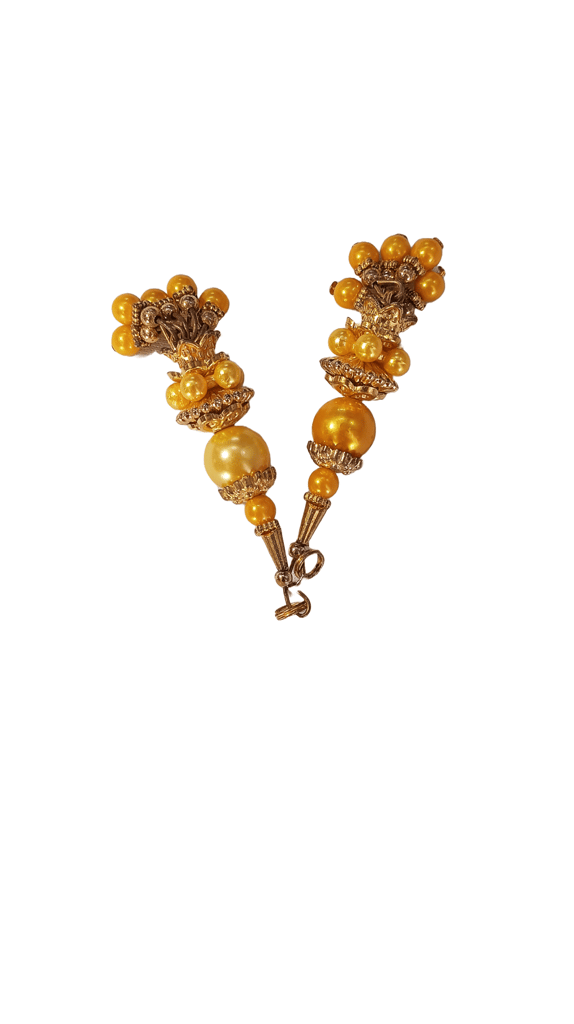 Yellow color Hanging Blouse Tassels view 2
