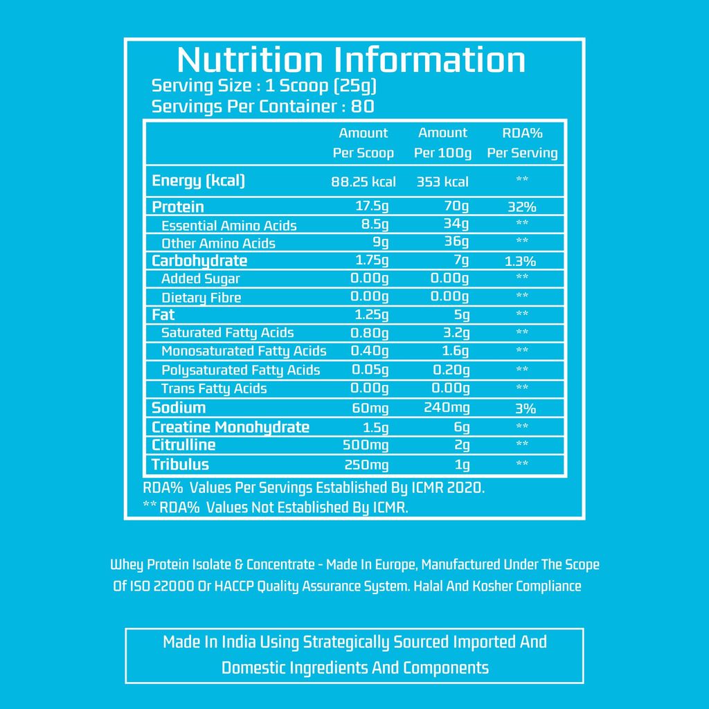 Myfitness Wheytech H2O | 35g Protein Per Serving | 3g Creatine Monohydrate | 1000mg Citrulline | 500mg Tribulus | Added Digestive Enzymes | 2kg | 80 servings view 2