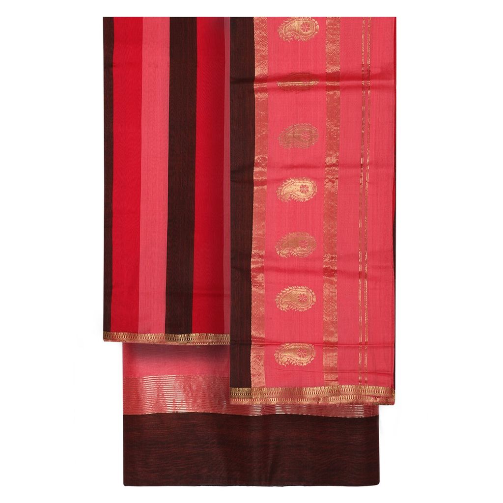 HANDLOOM MAHESHAWRI TRADITIONAL 02 PCS SUIT (SKU - 3S0102050422 Suit 176) view 2