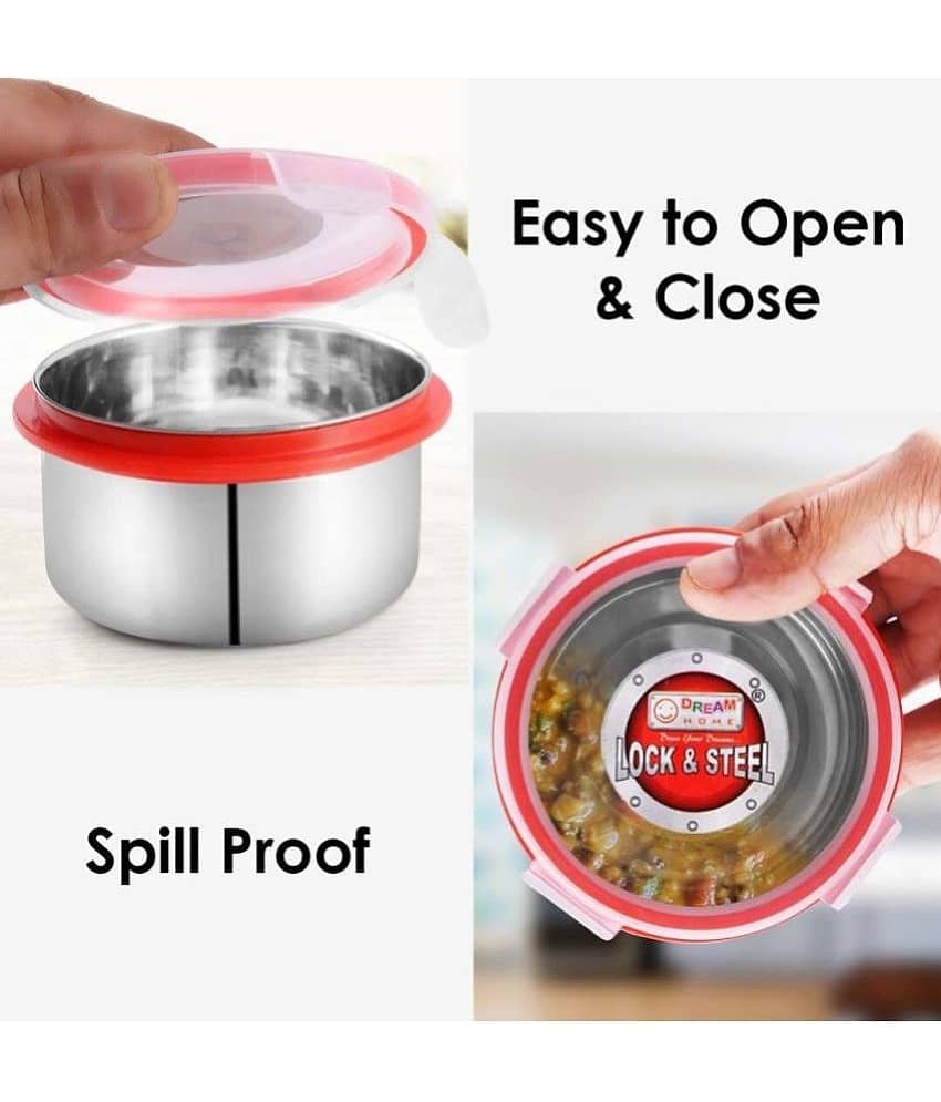 Dream Home Click n Lock 350 Steel Food Container Set of 6 350 mL view 2