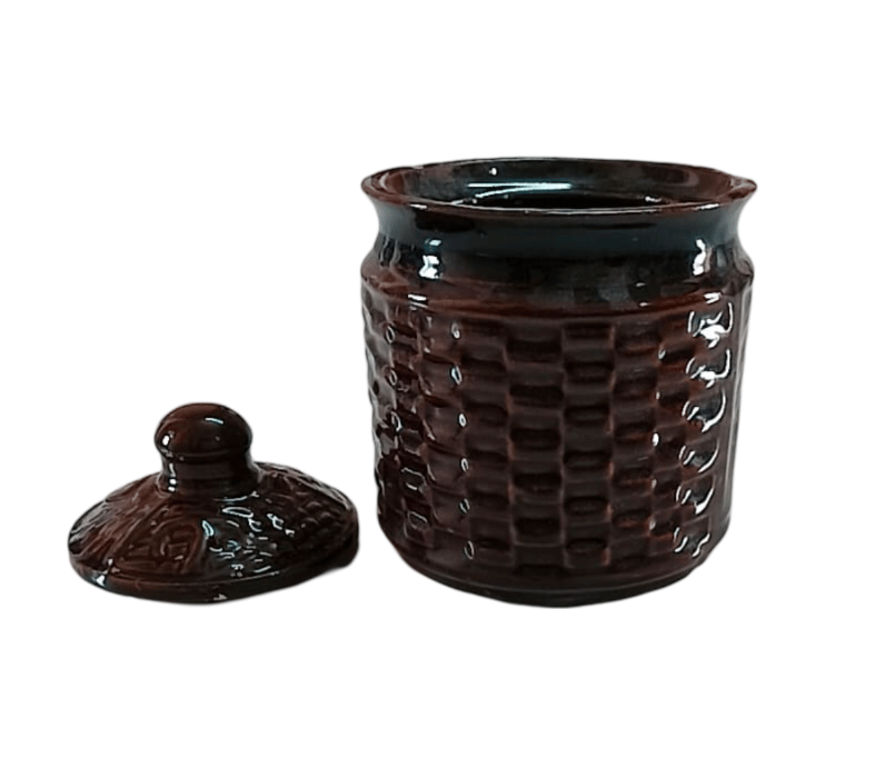 Handmade Ceramic Apple Storage Jar with Lid view 2