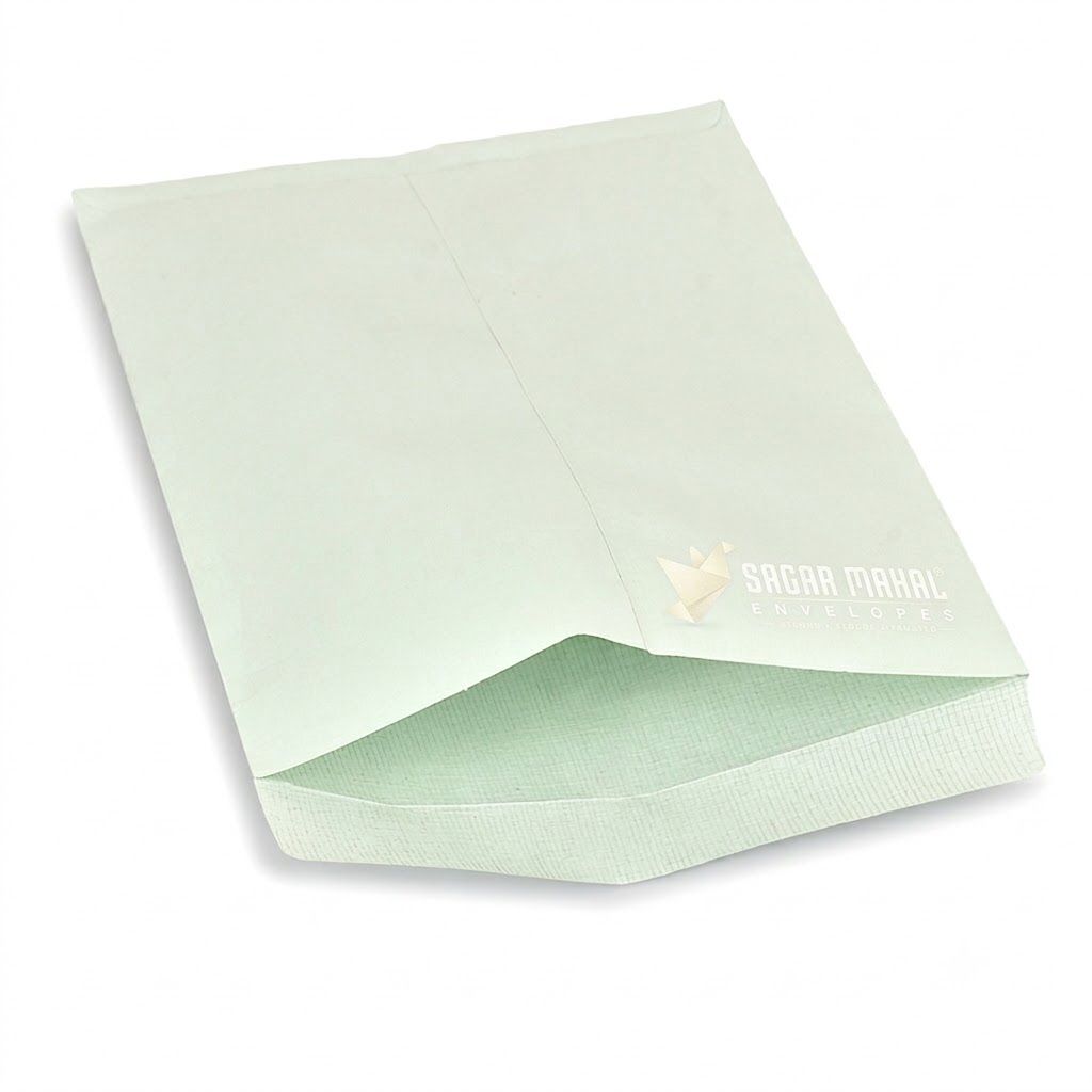 Sagar Sales Premium 10 x 14 Inch Green Cloth Lined Envelopes - 100 GSM (Fine Quality, Pack of 100) | Tear-Resistant Secure Mailers for A4/B4 Documents, Certificates & Catalogs view 2
